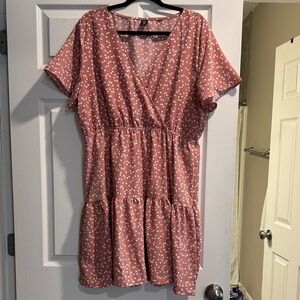 Pink Polka Dot Wrap Dress